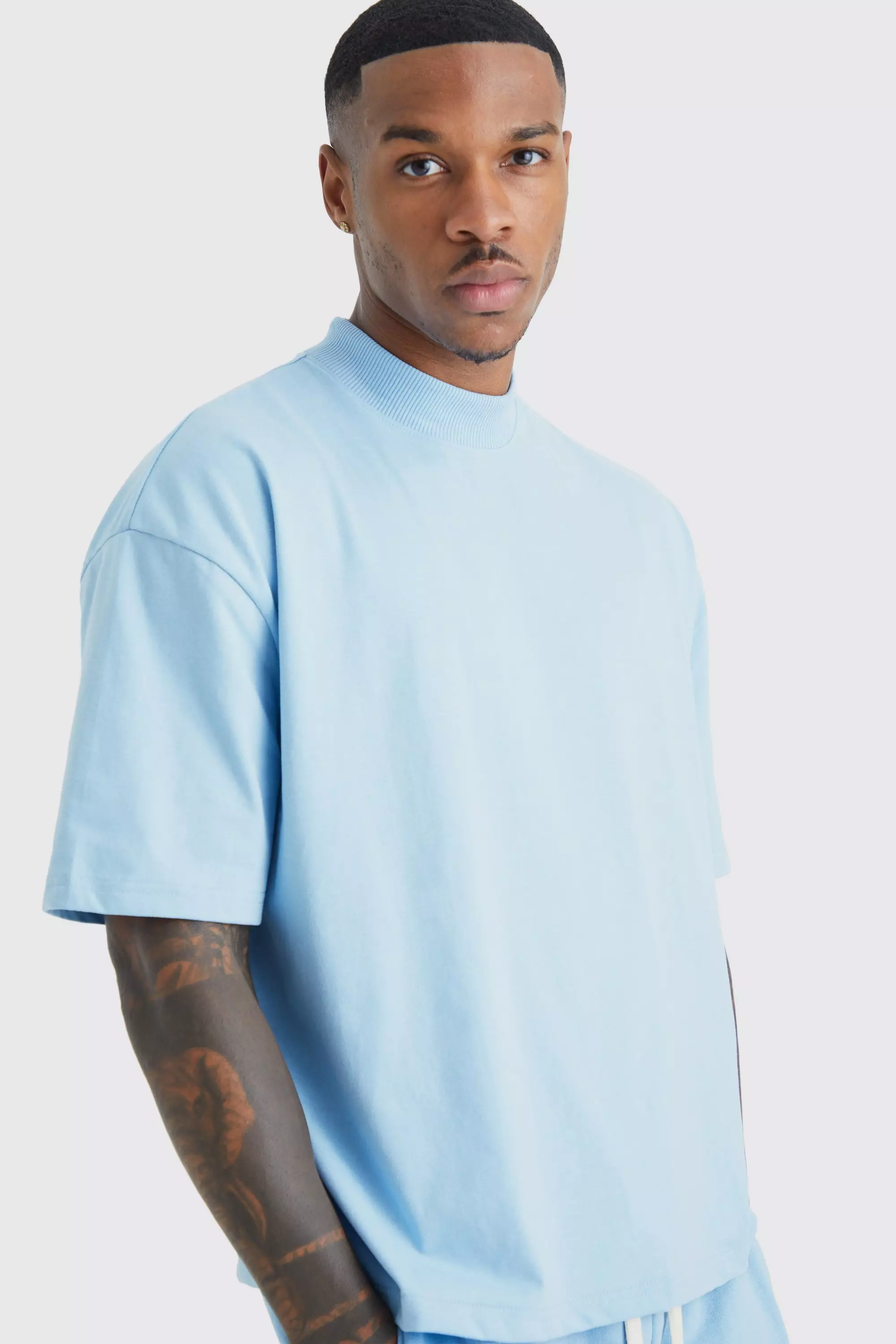 Oversized Short Length T shirt And Short Set boohooMAN UK